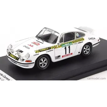 autíčko Trofeu Porsche 911 Carrera Rs (night Version) N 11 Rally Portugal 1976 Antonio Borges - Joao Anjos 1:43 Bílá