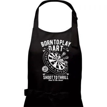 Kuchyňská zástěra Born To Play Dart - Pánská zástěra na vaření - Univerzální velikost ( Černá )