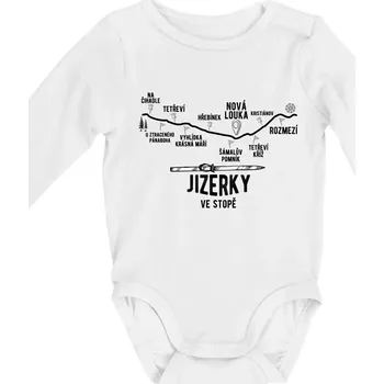 Kojenecký body Jizerky ve stopě - Body kojenecké s dlouhým rukávem - Dlouhý r. do 3 měs ( Bílá )