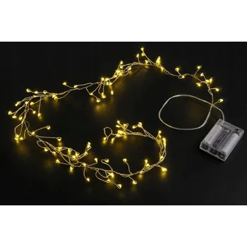 Vánoční světelná dekorace Světýlka na baterie 100 LED teplá bílá