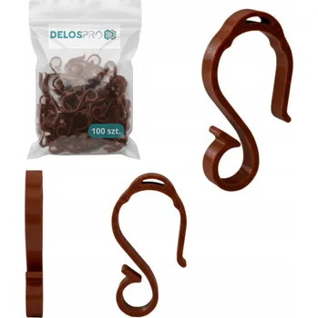 Obraz Háčky na okap pro světelné řetězy, girlandy a dekorace, hnědé, 100 ks V2