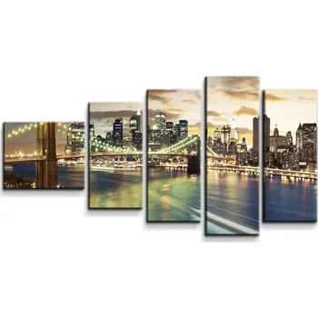 Obraz Sablio Obraz - 5-dílný Brooklynský most - 100x60 cm