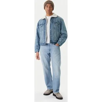 Pánská bunda Calvin Klein Jeans Jeansová bunda 90s Sherpa LV04RD737G Modrá Regular Fit M