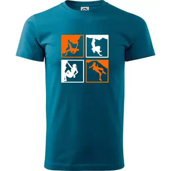 Quatro climb - Klasické pánské triko vyšší gramáže - S ( Petrolejová )