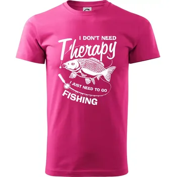 Pánská móda I dont need therapy - fishing - Klasické pánské triko vyšší gramáže - 2XL ( Purpurová )