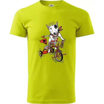 Pánské tričko Bull terier anděl (Pecka design) - Klasické pánské triko vyšší gramáže - XL ( Limetková )