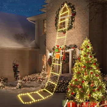 Vánoční dekorace Lampičky Mikuláš Na LED žebříku Ozdobné vánoční osvětlení 13 žebříků