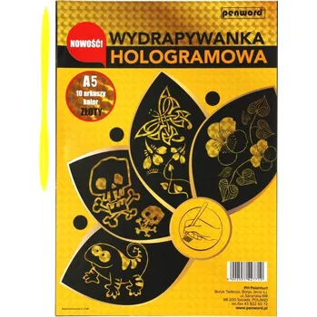 Výtvárné potřeby Kreativní sada Stírací obrázky A5/10 listů holografické zlaté fólie SDM 427710