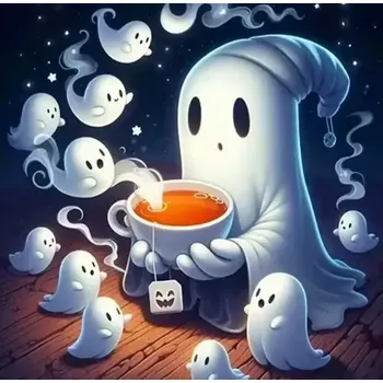 Diamantové malování Diamantové malování/Homfun - Malý duch + perleťové kamínky (30x30)