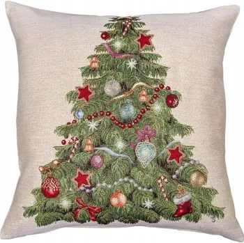 Vánoce Vánoční povlak na polštářek Stromeček zdobený 45x45 cm