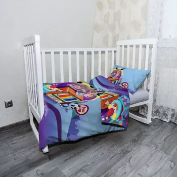 Povlečení Sablio Mikroplyšové dětské povlečení do postýlky Bus stop - 120x90 / 40x60