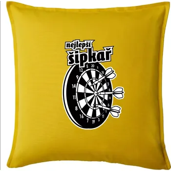 Polštář Nejlepší šipkař - Polštář 50x50 - 50x50 - Pouze potah ( Žlutá )