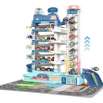 autíčko Parkovací Garáž pro Auta Víceúrovňová se Skluzavkou + Autíčka pro Děti