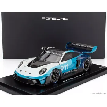 autíčko Spark-model Porsche 911 992 Gt3 R N 911 Racing Speed Icon Design Coupe 2023 - Con Vetrina - With Showcase 1:18 2 Tóny Modré Bílé