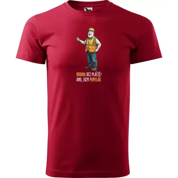 Pánské tričko Sablio Tričko s potiskem Ano, jsem popelář - červené 4XL