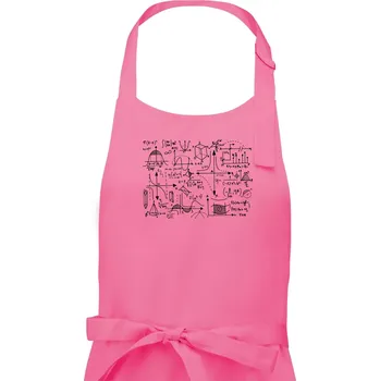 Kuchyňská zástěra Matika na tabuli - Pánská zástěra na vaření - Univerzální velikost ( Růžová )