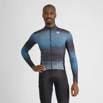 cyklistický dres SPORTFUL Cyklistický dres s dlouhým rukávem zimní - FLOW SUPERGIARA THERMAL - modrá XL