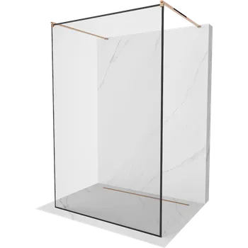 Mexen Kioto volně stojící sprchová stěna 120 x 200 cm, černý rámeček 8 mm, růžové zlato - 800-120-002-60-70 Sprchové stěny