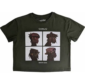 Gorillaz tričko Crop Top, Demon Days Green, dámské XL