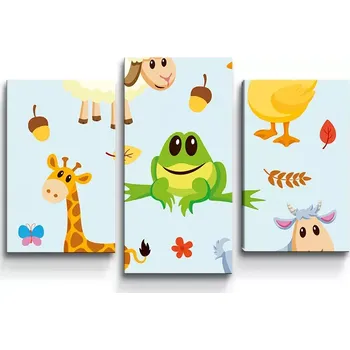Obraz Sablio Obraz - 3-dílný Zvířátka 3 - 75x50 cm
