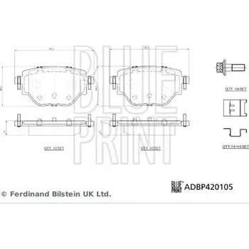 Brzdová destička Blue Print ADBP420105 Sada brzdových destiček, kotoučové brzdy