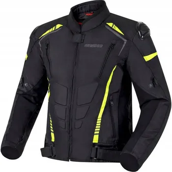 Moto bunda Textilní motocyklová bunda OZONE PULSE BLACK/FLO YELLOW - 7XL