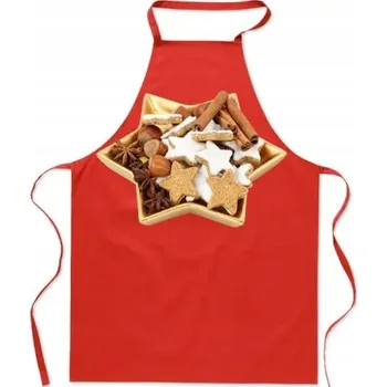 Kuchyňská zástěra Kuchyňská Zástěra Vánoční Cukroví Štědrý Večer Módní Potisk Dárek