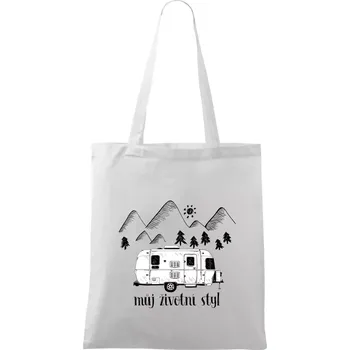 Nákupní taška Můj životní styl - Taška bavlněná - 42 x 38 cm ( Bílá )