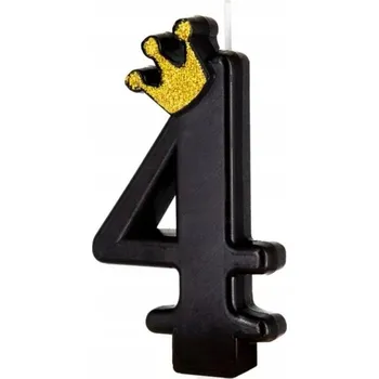 Dortová svíčka Svíčka na narozeninový na dort Číslice 4 ZLATÁ KORUNA Dekorace