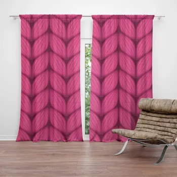 Závěs Sablio Závěs Pletení ve fuchsiové barvě: 2ks 140x250cm