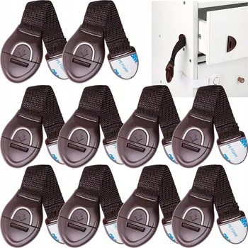 Obraz ZABEZPEČENÍ SKŘÍNĚK PROTI DĚTEM ZÁMKY NA SKŘÍŇKY NÁBYTEK ZÁSUVKY HNĚDÉ