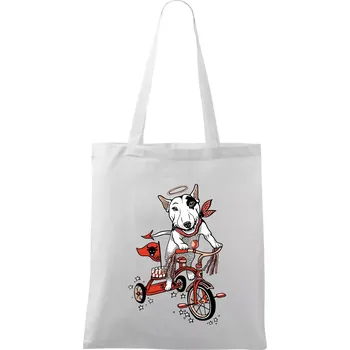 Bull terier anděl (Pecka design) - Taška bavlněná - 42 x 38 cm ( Bílá )