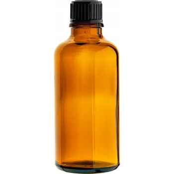 Láhev Hnědá skleněná láhev 100 ml s černým uzávěrem 18 mm