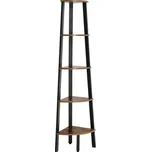 Rohový regál Vasagle Wetty černý/hnědý