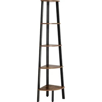 regál Rohový regál Vasagle Wetty černý/hnědý