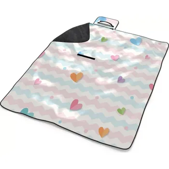 deka Sablio Plážová deka Barevná srdíčka: 200x140 cm