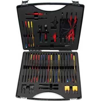 Měřicí kabel Sada měřicích kabelů a zkušebních hrotů 92dílná (BGS102184) (Sada obsahuje 92 dílů včetně měřicích kabelů, zkušebních hrotů a příslušenství, které umožní testování elektrických obvodů v dílně i domácnosti. Kompatibilita s běžnými multimetry zajišťuje širo