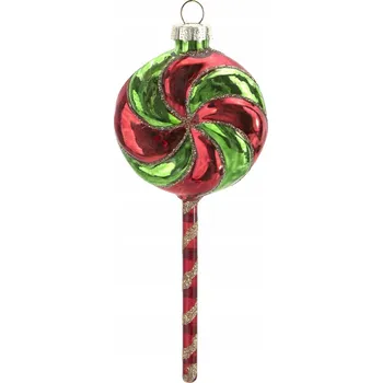 Vánoční dekorace Skleněná Vánoční Koule Lízátko 14,6 cm