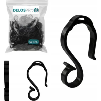 Obraz Háčky na okap pro zavěšení světýlek, girland a dekorací, černé, 60 ks V2