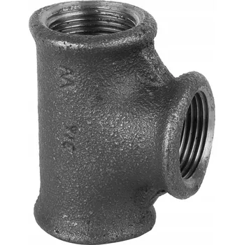 rozdělovač topení T-rozdělovač černý šroubovací 130, typ B1, s vnitřním závitem FF/Vnitřní Závit, ZB-05-015-N.