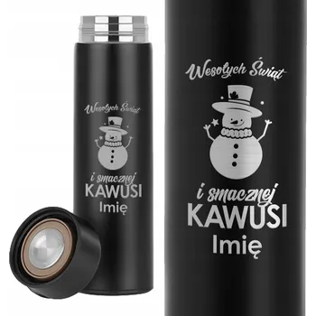 Termoska Termoska Černý s LED Displejem - Praktický Dárek k Vánocům - Pro Chutnou Kávu