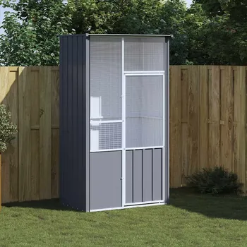 ZBXL Ptačí klec antracitová 115 x 78 x 200 cm pozinkovaná ocel