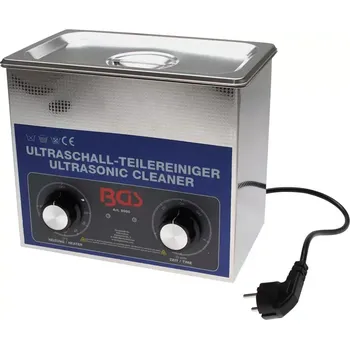 Ultrazvuková čistička Ultrazvukový čistič dílů 3 l (BGS108990) (Ultrazvukový čistič dílů s objemem 3 litry umožňuje efektivní odstranění nečistot z kovových i plastových součástek pomocí vysokofrekvenčních vln. Zařízení je vhodné pro dílny i domácí použití, nabízí jednoduché o
