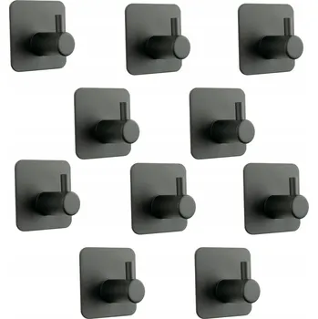 Věšák 10 x Koupelnový věšák háček samolepicí kovový držák na ručníky