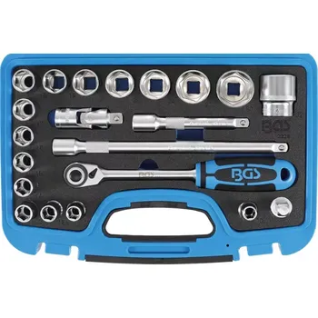 Gola hlavice Gola sada 1/2" 10 ÷ 32 mm Pro torque® - německý výrobce BGS (21 dílů) BGS 2225 (BGS102225) (ráčna 1/2", hlavice 10 ÷ 32 mm profil Pro torque®)