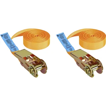 Upínací popruh TOOLCRAFT TO-10246098 Přivazovací únosnost napřímo (LC)=350 daN (d x š) 6 m x 25 mm přezka se zubatým páskem EN 12195-2