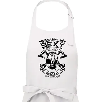 Kuchyňská zástěra Nesnáším být sexy - svářeč - Pánská zástěra na vaření - Univerzální velikost ( Bílá )