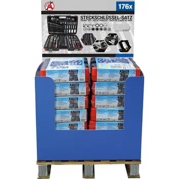 Klíč Prodejní stojan 1/2 paleta sada nástrčných klíčů 1 (BGS1089960) (Sada nástrčných klíčů obsahuje 176 dílů v přehledném prodejním stojanu typu 1/2 paleta, vhodná pro dílny i prodejny s omezeným prostorem. Všechny klíče jsou přehledně uspořádány pro snadný v