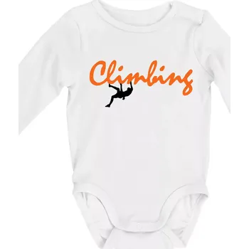 Climbing psací text - Body kojenecké s dlouhým rukávem - Dlouhý r. do 3 měs ( Bílá )