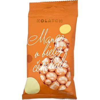 Čokoláda BIO Dražé Mango v bílé čokoládě, 35 g, Kolatch